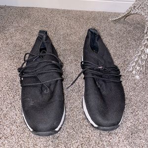 Black and white walking shoes